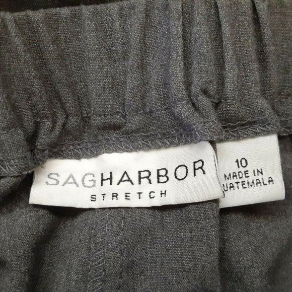 Vintage Retro Sag Harbor Elastic Waist Gray Pants Size 10R Slit Pockets EUC‎ - Picture 6 of 8
